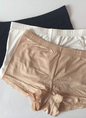 3ZU足装秀正品 春秋夏新款舒适蕾丝花边女士安全平角内裤 92206-1