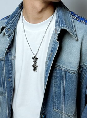 男生嘻哈钛钢不掉色骷髅项链