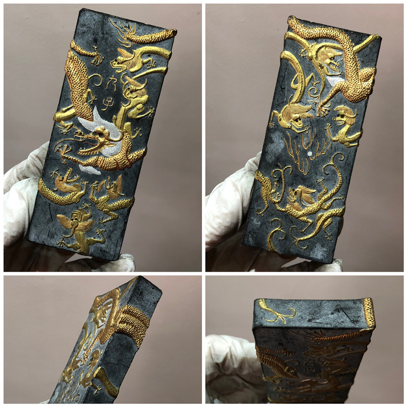 徽墨陈墨老墨块墨条墨锭老胡开文正品松烟古墨九子龙
