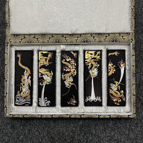 徽墨墨块墨条墨锭老胡开文墨厂2*5五龙图礼盒包装