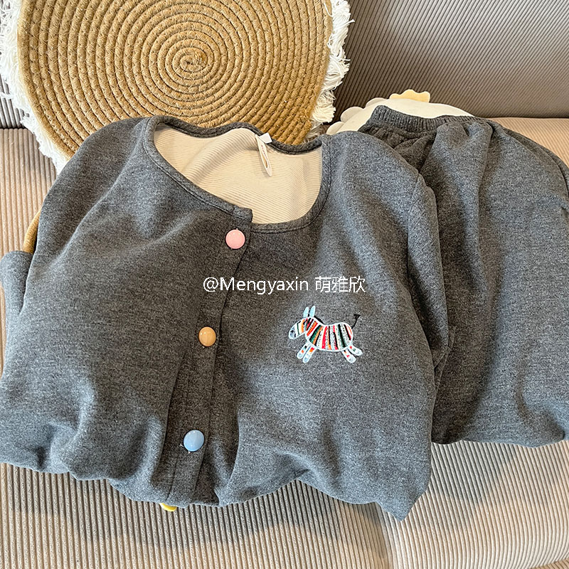 带胸垫女德绒卡通睡衣可爱