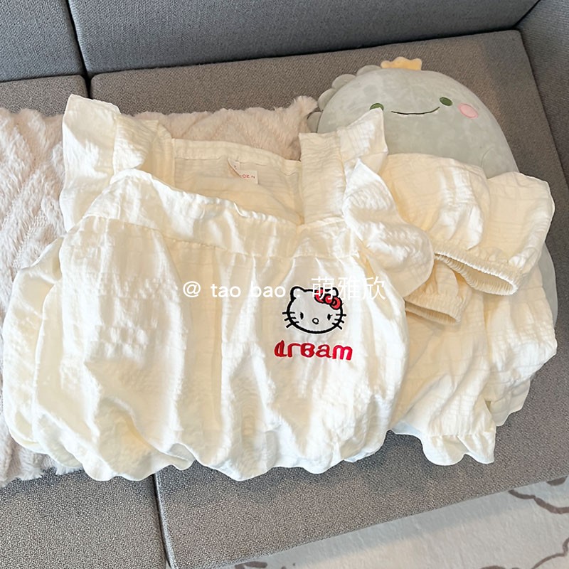 KT猫女云朵棉带胸垫睡衣性感