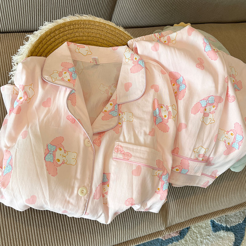 带胸垫女云朵棉卡通睡衣可爱