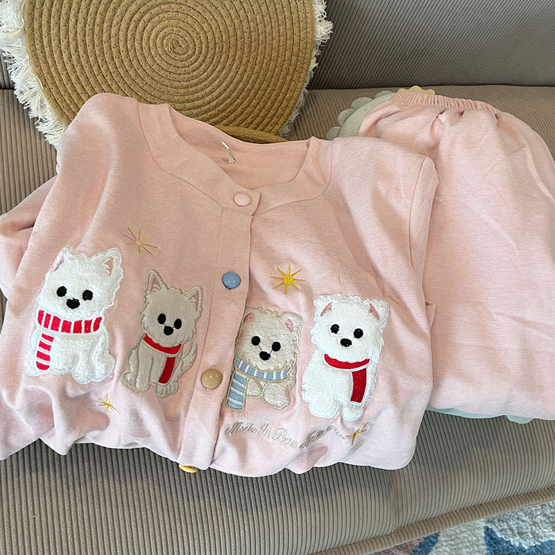 纯色女德绒带胸垫睡衣开衫