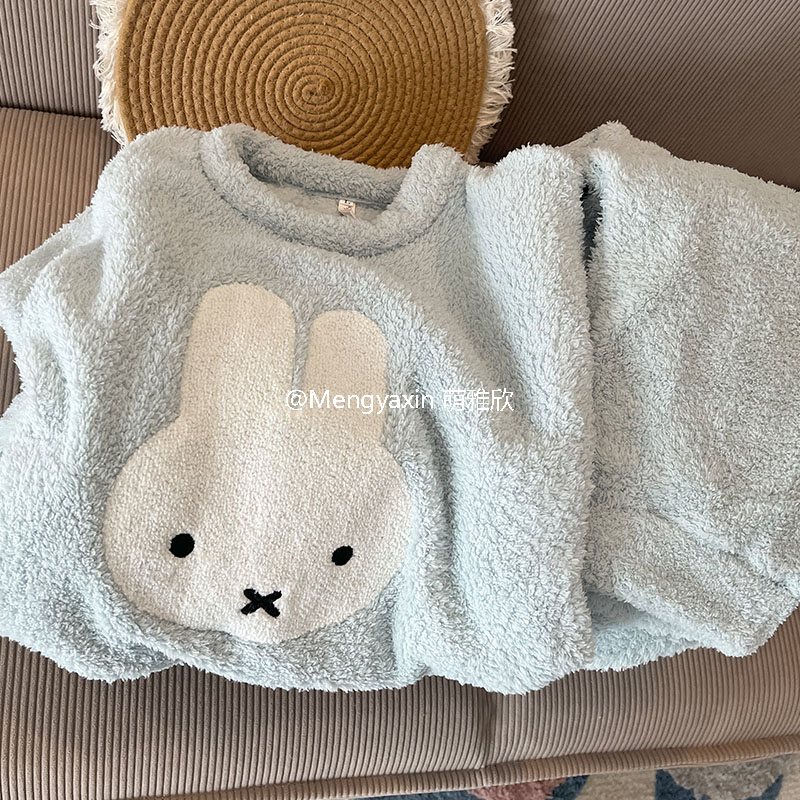 兔子女珊瑚绒卡通睡衣可爱