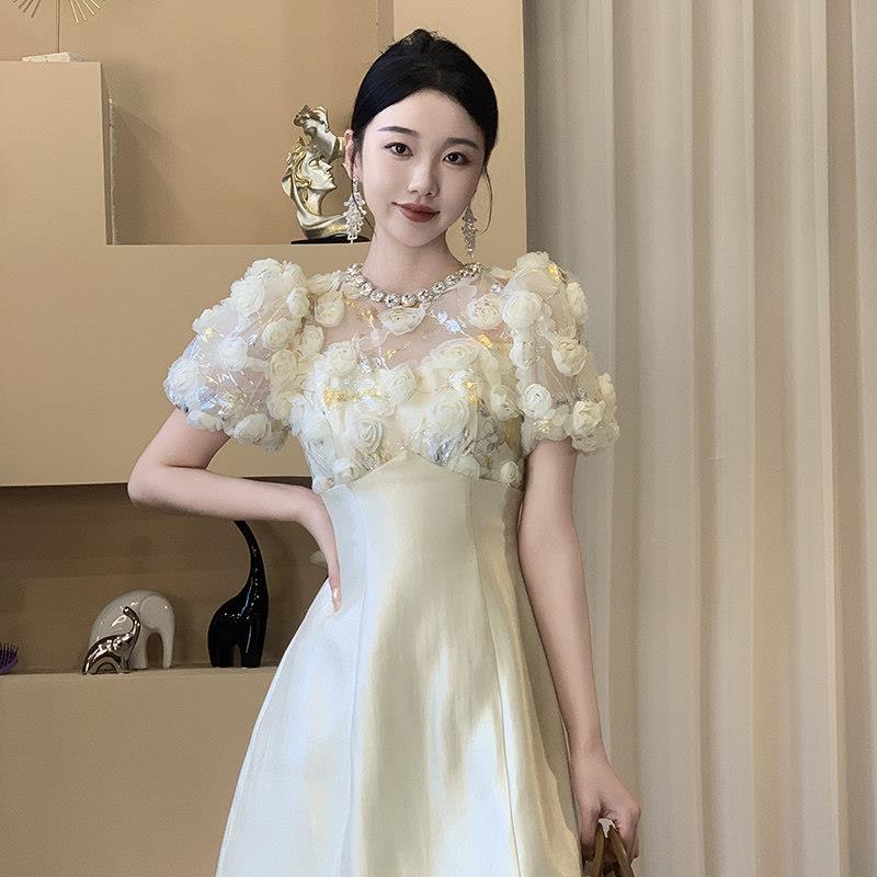 气质连衣裙2026新款女夏轻奢重工富家千金甜美高级感a字裙小个子