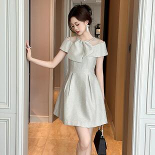 轻奢小个子高级感礼服裙收腰显瘦短裙 女装 法式 气质a字连衣裙夏季