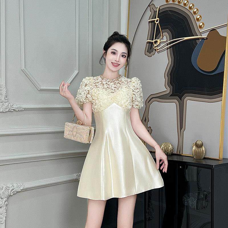 富家千金感洋装法式晚礼服女2026新款高级感小个子收腰a字短裙