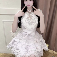 Xianyu Legend liz, original D, new version, checkered lace, mass-produced lolita petal apron, maid, halter skirt, short skirt thumbnail 5