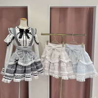 Xianyu Legend liz, original D, new version, checkered lace, mass-produced lolita petal apron, maid, halter skirt, short skirt thumbnail 4