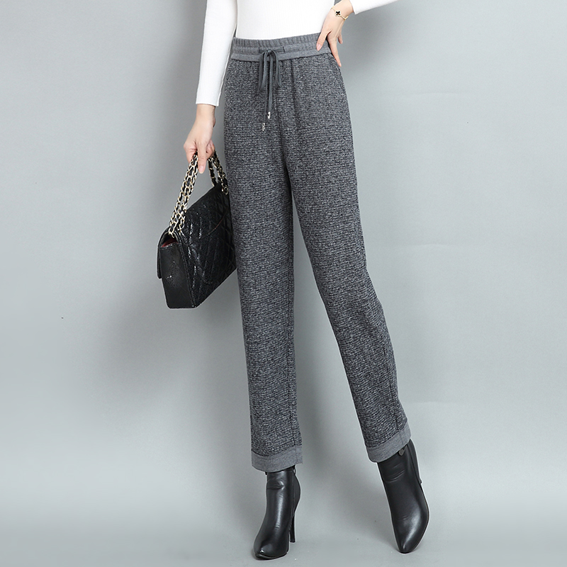 毛呢哈伦裤休闲哈伦裤小脚裤女