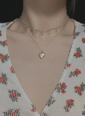 Brandy Melville国内代购可打开爱心美式复古bm项链小红书ins同款