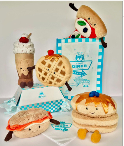 现货正品Jellycat甜品华夫饼松饼草莓挞柠檬塔拿铁毛绒玩偶公仔