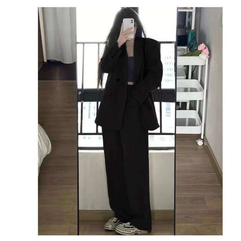 时尚休闲高级西装外套女2025秋冬新款韩版宽松显瘦两件套西服套装