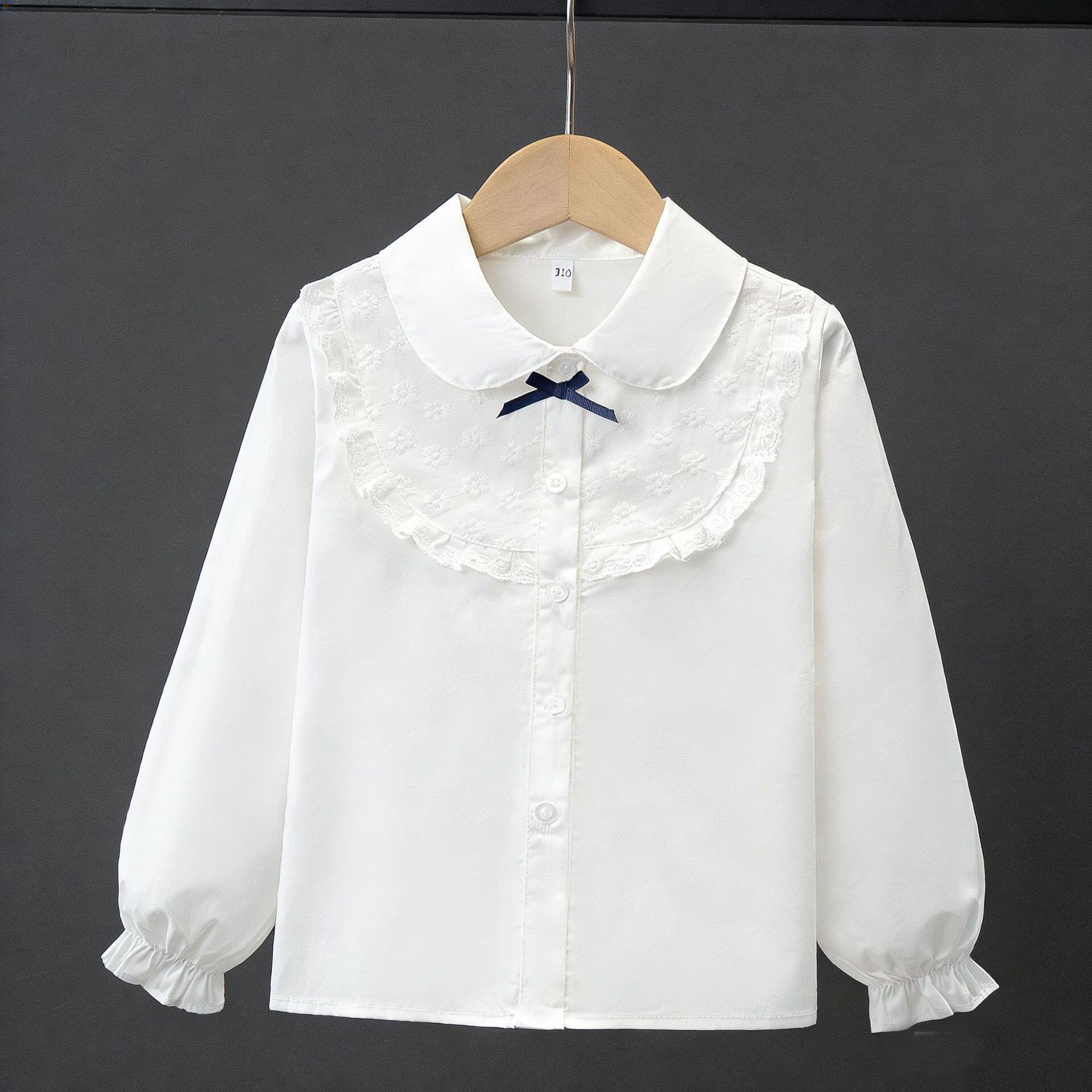女童白色衬衫2026春秋新款韩版儿童洋气长袖上衣衬衣内搭开衫外套