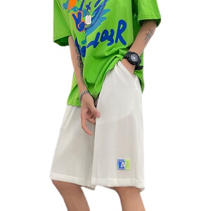 2024夏季新款冰丝免烫青少年休闲宽松直筒五分裤A334-DK10-30图片