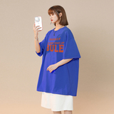 A334-TX03-252024夏季新款通勤创意字母印花圆领宽松短袖T全棉，女装T恤，电商A334