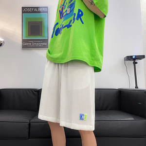 夏季新款冰丝薄款免烫青少年休闲宽松直筒运动五分裤A334-DK10-30图片