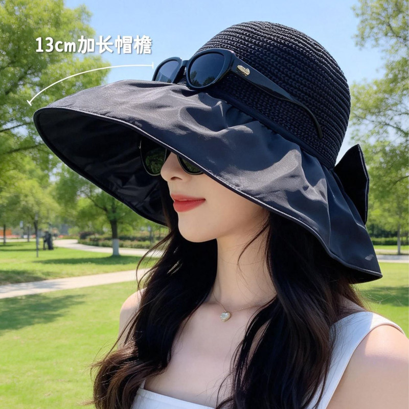太阳帽女防晒遮脸大帽檐防紫外线图片