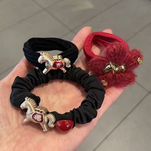 小孩过年头饰成人2026马年本命年头绳扎马尾辫女童发圈高级感新年