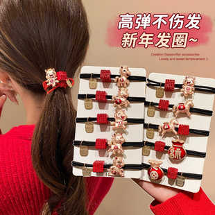 小孩过年头饰成人2026马年本命年头绳扎马尾红女童发圈高级感新年