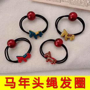 小孩过年头饰成人2026马年本命年头绳扎马尾筋女童发圈高级感新年