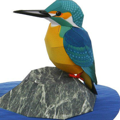 儿童手工折纸diy拼装立体3d纸质模型玩具制作仿真动物小鸟翠鸟