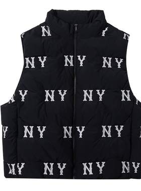 MLB男女羽绒马甲情侣NY休闲运动保暖外套3ADVI01263ADVG0146