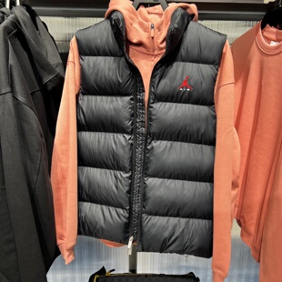 Nike耐克运动男装Jordan冬季休闲宽松保暖立领棉服马甲IM8960-010