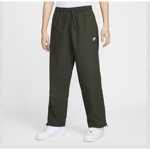 NIKE耐克男裤夏季新款工装裤绿色束脚直筒梭织休闲长裤IF0735-356