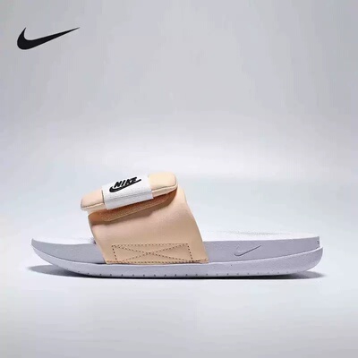 Nike耐克拖鞋女夏季魔术贴一字凉拖软底休闲运动沙滩鞋DV1033-105