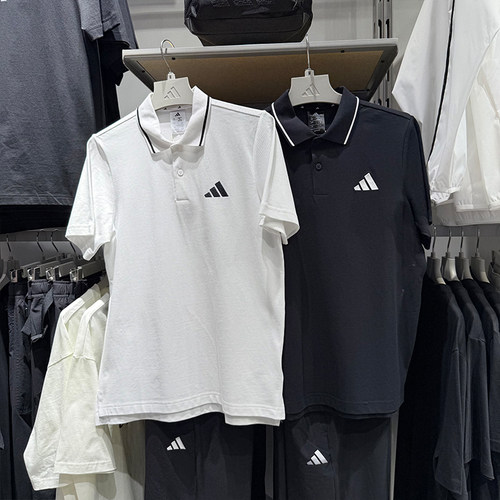 Adidas阿迪达斯25夏新款男运动休闲半袖翻领POLO衫短袖T恤JE9023