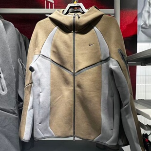 NIKE耐克男26春新款连帽宽松拼接撞色休闲运动夹克外套IF1326-212