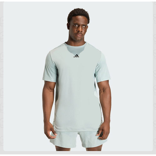 adidas阿迪达斯训练健身服夏男速干D4T Power三条纹短袖T恤KE9938