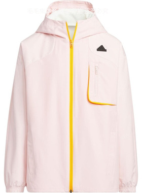 阿迪达斯童装24年冬新款二合一保暖外套宽松运动连帽夹克服JC9375