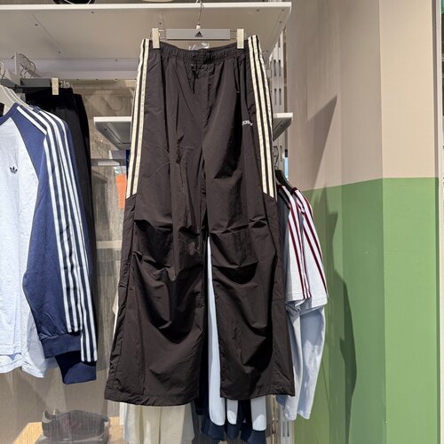 Adidas阿迪达斯三叶草男子三条纹梭织透气运动休闲阔腿长裤KR2607