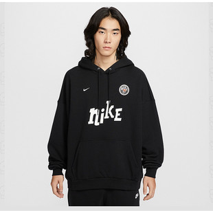nike耐克冬季男子运动休闲连帽卫衣字母印花针织套头衫IM9356-010
