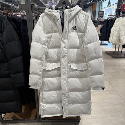 Adidas阿迪达斯男女25冬季新款保暖防寒长款羽绒服连帽外套KE5406
