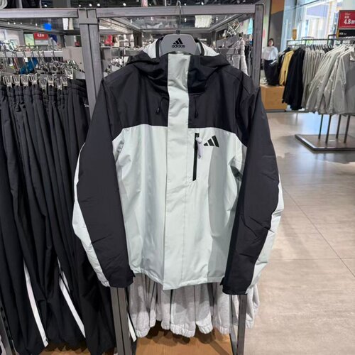 ADIDAS阿迪达斯男女同款冲锋衣可拆卸二合一保暖防风外套 JW1650