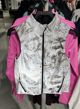 Nike耐克女子棉服马甲冬新款跑步运动背心迷彩立领外套HV2763-078