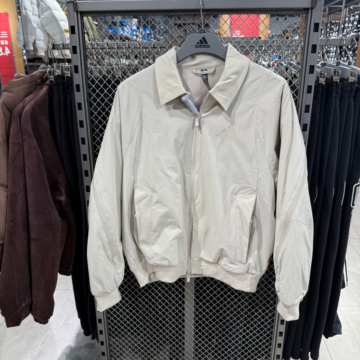 Adidas阿迪达斯男翻领外套秋冬新款加绒保暖梭织运动夹克 JZ4194