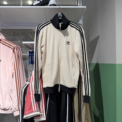 Adidas阿迪达斯三叶草男女26秋新款刺绣logo华夫格外套夹克JW0109