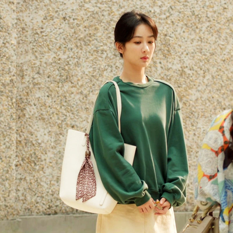 承欢记杨紫同款白色真皮托特包女大容量软牛皮单肩麦承欢同款包包