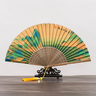 古风扇子折扇中国风夏季便携古代汉服旗折叠小竹扇子栀子花舞蹈扇