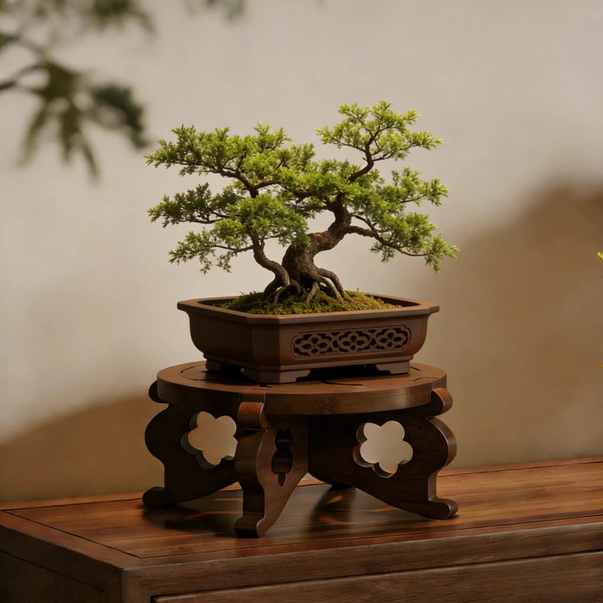 桌面托架托盘木头竹木底座椭圆形花瓶奇石玉石摆件新中式木座支架