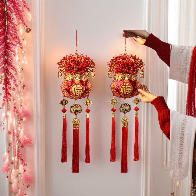 2026新款福袋子挂件新年家用客厅挂饰乔迁新居玄关入户门福字装饰,节庆用品/礼品,挂饰/生肖挂饰,淘宝优惠券,粉丝福利购,淘宝优惠卷