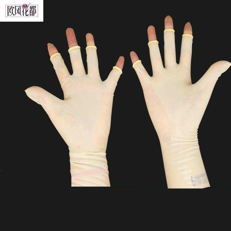 洗头工专用手套工作洗发发廊女士手指头工具防水护手美发店露指