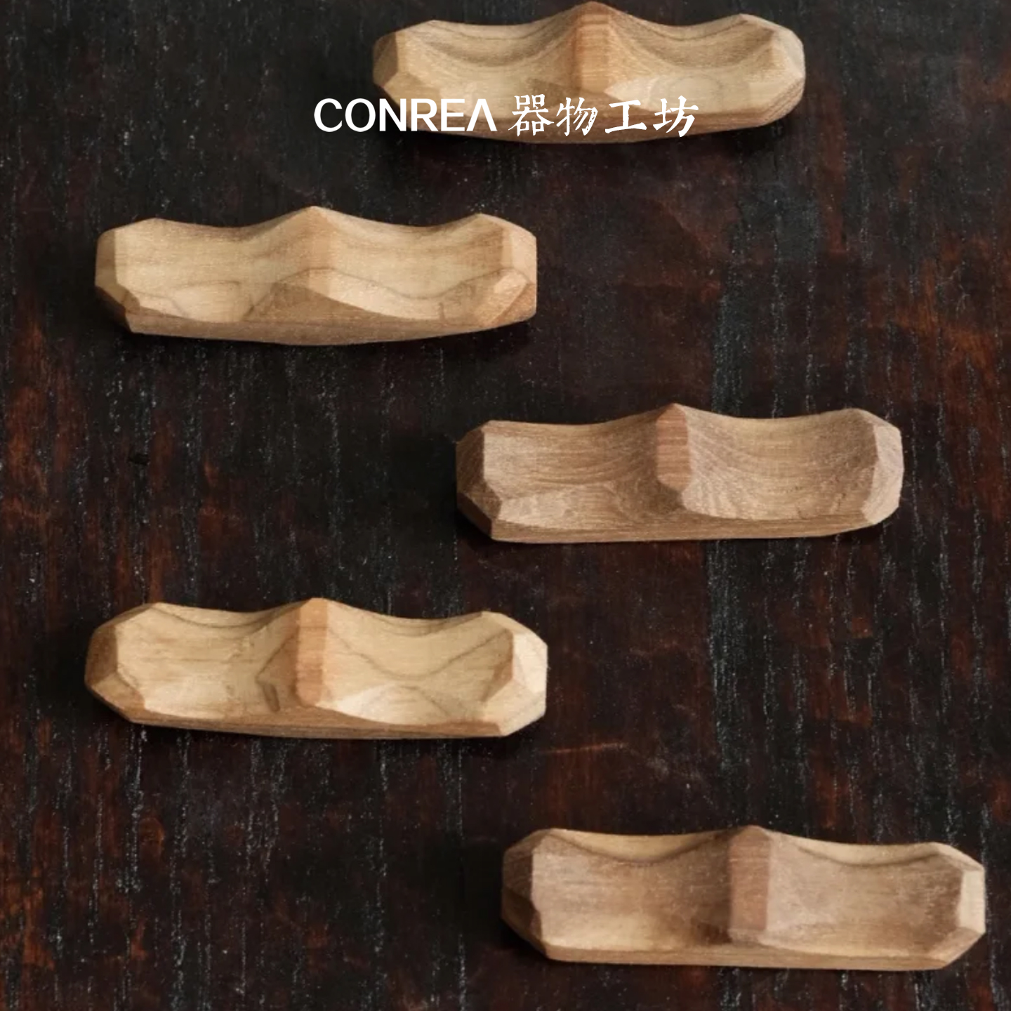 手作柚木龙舟筷子架筷子托