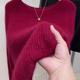 针织衫 显瘦高级长袖 女2025秋季 新款 上衣 灰色韩式 柔软大码 纯色时尚