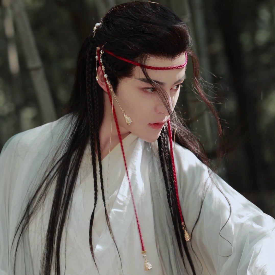 嫙笄原创古风额饰男汉服流苏发饰头饰铃铛发绳古典抹额束发冠沉息